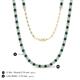 5 - Gracelyn 2.70 mm Round Blue and White Diamond Adjustable Tennis Necklace 