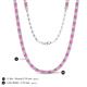 5 - Gracelyn 2.70 mm Round Diamond and Pink Sapphire Adjustable Tennis Necklace 