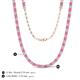5 - Gracelyn 2.70 mm Round Diamond and Pink Sapphire Adjustable Tennis Necklace 