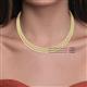 4 - Gracelyn 2.70 mm Round Diamond and Yellow Sapphire Adjustable Tennis Necklace 
