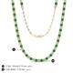 5 - Gracelyn 2.70 mm Round Diamond and Green Garnet Adjustable Tennis Necklace 