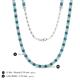 5 - Gracelyn 2.70 mm Round Diamond and London Blue Topaz Adjustable Tennis Necklace 