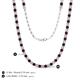 5 - Gracelyn 2.70 mm Round Diamond and Red Garnet Adjustable Tennis Necklace 