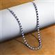 3 - Gracelyn 2.70 mm Round Lab Grown Diamond and Blue Sapphire Adjustable Tennis Necklace 