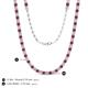 5 - Gracelyn 2.70 mm Round Lab Grown Diamond and Pink Tourmaline Adjustable Tennis Necklace 