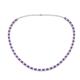 Gracelyn 2.70 mm Round Lab Grown Diamond and Amethyst Adjustable Tennis Necklace 