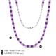 5 - Gracelyn 2.70 mm Round Lab Grown Diamond and Amethyst Adjustable Tennis Necklace 