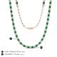 5 - Gracelyn 2.70 mm Round Lab Grown Diamond and Emerald Adjustable Tennis Necklace 