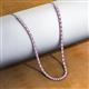 3 - Gracelyn 2.70 mm Round Lab Grown Diamond and Pink Sapphire Adjustable Tennis Necklace 