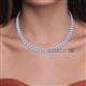 4 - Gracelyn 2.70 mm Round Lab Grown Diamond and Blue Topaz Adjustable Tennis Necklace 