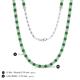 5 - Gracelyn 2.70 mm Round Lab Grown Diamond and Green Garnet Adjustable Tennis Necklace 