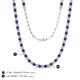 5 - Gracelyn 2.70 mm Round Lab Grown Diamond and Iolite Adjustable Tennis Necklace 