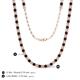 5 - Gracelyn 2.70 mm Round Lab Grown Diamond and Red Garnet Adjustable Tennis Necklace 