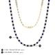5 - Gracelyn 2.20 mm Round Diamond and Blue Sapphire Adjustable Tennis Necklace 
