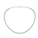 Gracelyn 2.20 mm Round Diamond and Aquamarine Adjustable Tennis Necklace 