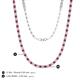 5 - Gracelyn 2.20 mm Round Diamond and Pink Tourmaline Adjustable Tennis Necklace 