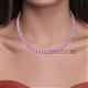 4 - Gracelyn 2.20 mm Round Diamond and Amethyst Adjustable Tennis Necklace 