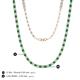 5 - Gracelyn 2.20 mm Round Diamond and Emerald Adjustable Tennis Necklace 