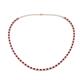 Gracelyn 2.20 mm Round Diamond and Ruby Adjustable Tennis Necklace 