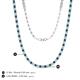 5 - Gracelyn 2.20 mm Round Blue and White Diamond Adjustable Tennis Necklace 