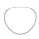 1 - Gracelyn 2.20 mm Round Diamond and Pink Sapphire Adjustable Tennis Necklace 