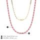 5 - Gracelyn 2.20 mm Round Diamond and Pink Sapphire Adjustable Tennis Necklace 