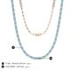 5 - Gracelyn 2.20 mm Round Diamond and Blue Topaz Adjustable Tennis Necklace 