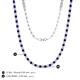 5 - Gracelyn 2.20 mm Round Lab Grown Diamond and Blue Sapphire Adjustable Tennis Necklace 