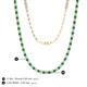 5 - Gracelyn 2.20 mm Round Lab Grown Diamond and Emerald Adjustable Tennis Necklace 