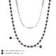5 - Gracelyn 2.20 mm Round Lab Grown Diamond and Red Garnet Adjustable Tennis Necklace 
