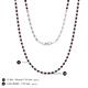 5 - Gracelyn 1.70 mm Round Lab Grown Diamond and Red Garnet Adjustable Tennis Necklace 