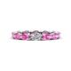 1 - Madison 5x3 mm Oval Lab Grown Diamond and Pink Sapphire Eternity Band 