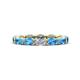 1 - Madison 5x3 mm Oval Lab Grown Diamond and Blue Topaz Eternity Band 