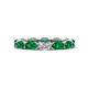 1 - Madison 5x3 mm Oval Lab Grown Diamond and Emerald Eternity Band 