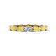 1 - Madison 5x3 mm Oval Lab Grown Diamond and Yellow Sapphire Eternity Band 