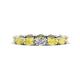 1 - Madison 5x3 mm Oval Lab Grown Diamond and Yellow Sapphire Eternity Band 