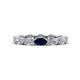 1 - Madison 5x3 mm Oval Diamond and Blue Sapphire Eternity Band 