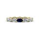 1 - Madison 5x3 mm Oval Lab Grown Diamond and Blue Sapphire Eternity Band 