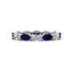 1 - Madison 5x3 mm Oval Diamond and Blue Sapphire Eternity Band 