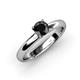 3 - Bianca 6.00 mm Round Black Diamond Solitaire Engagement Ring 