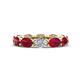 Madison 6x4 mm Oval Diamond and Ruby Eternity Band 