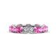 1 - Madison 6x4 mm Oval Lab Grown Diamond and Pink Sapphire Eternity Band 