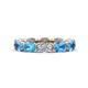 1 - Madison 6x4 mm Oval Lab Grown Diamond and Blue Topaz Eternity Band 