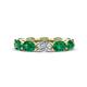 Madison 6x4 mm Oval Lab Grown Diamond and Emerald Eternity Band 