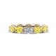 1 - Madison 6x4 mm Oval Lab Grown Diamond and Yellow Sapphire Eternity Band 