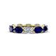 Madison 6x4 mm Oval Lab Grown Diamond and Blue Sapphire Eternity Band 
