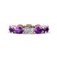 1 - Madison 6x4 mm Oval Lab Grown Diamond and Amethyst Eternity Band 