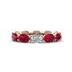 1 - Madison 6x4 mm Oval Lab Grown Diamond and Ruby Eternity Band 