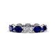 1 - Madison 6x4 mm Oval Lab Grown Diamond and Blue Sapphire Eternity Band 
