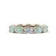 1 - Madison 6x4 mm Oval Lab Grown Diamond and Opal Eternity Band 
